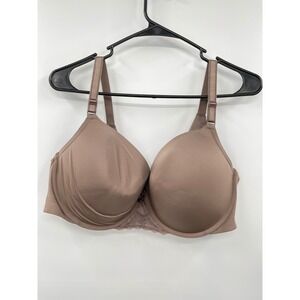 Torrid Curves 44C Full Figure T-Shirt Bra Light Taupe Lace Trim Bow Smooth